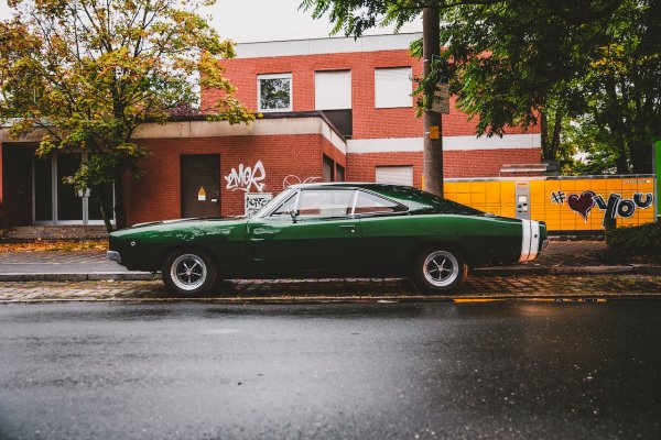 vintage car looking like its in great shape parked outside